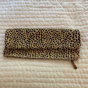 Leopard Print Foldover Clutch